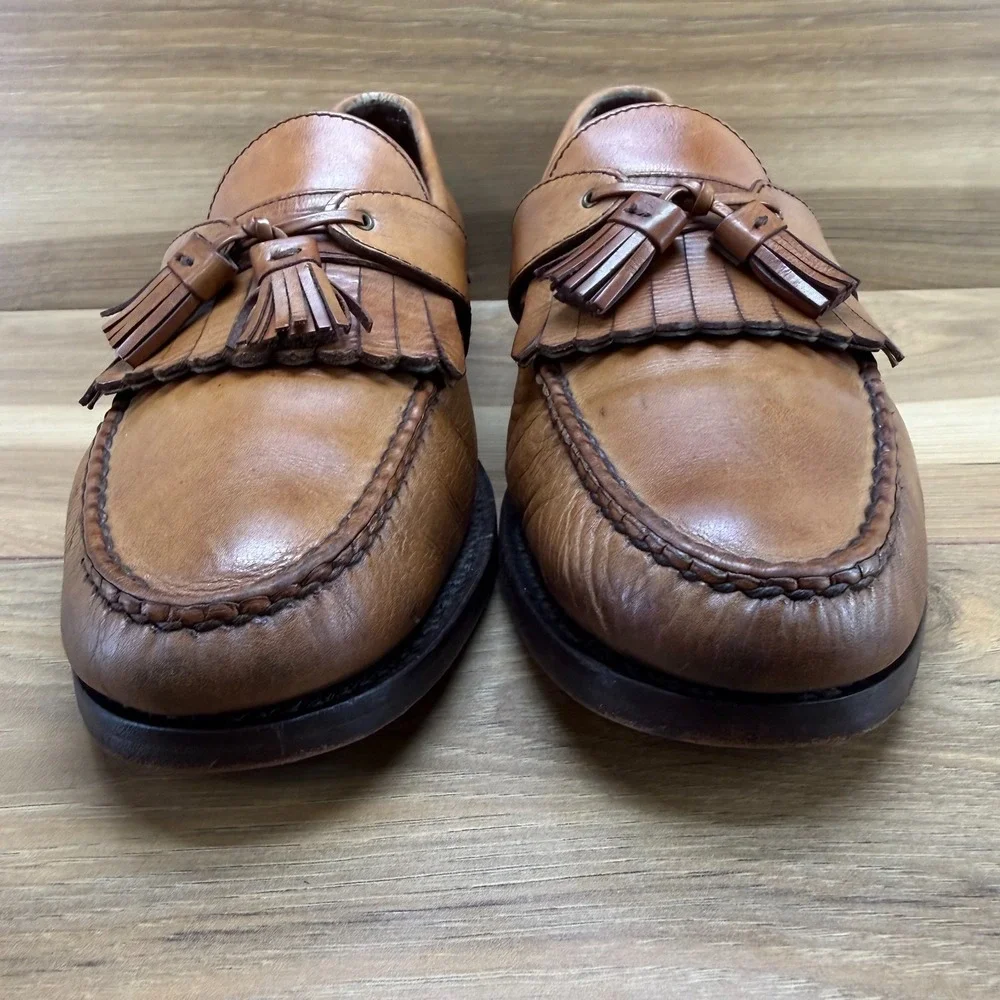 Allen Edmonds Enfield Tassel Loafers Mens 10.5 D Walnut Leather Moc Ivy Business